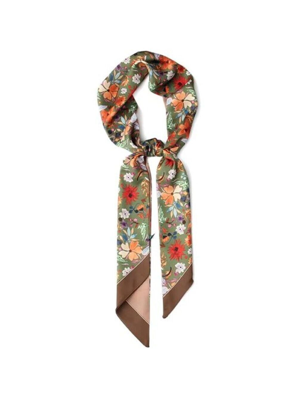 Silk like satin scarf for women long hair neck headband purse belt accessories